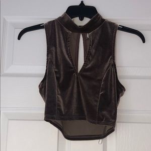 Velour crop top